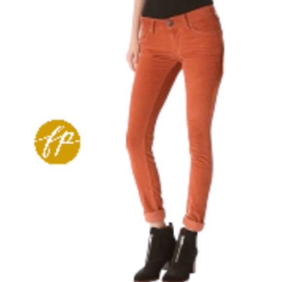 Free People Denim - Free People Burnt Orange Corduroy Low Skinny's